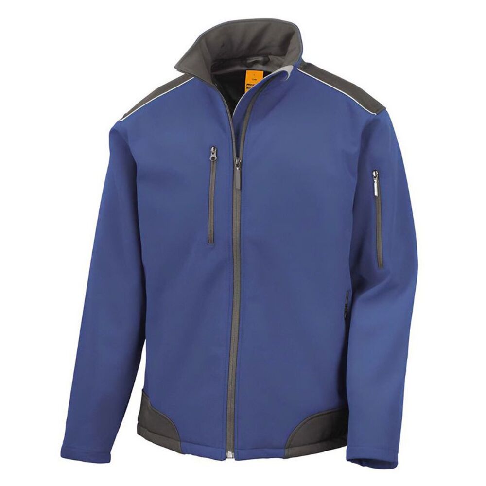 Result Mens Work Guard Ripstop Soft Shell Jacket / Royal Blue/Black